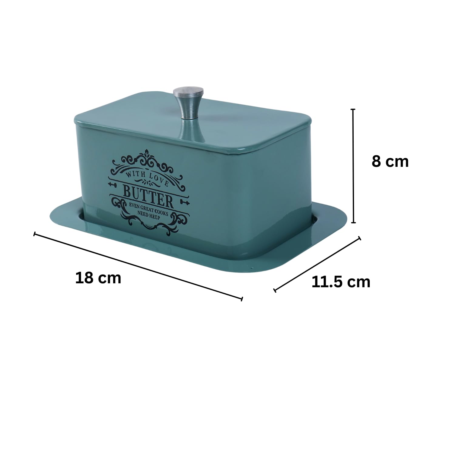 Mild Steel Butter Dish With Lid, Butter Box For Fridge, Modern & Minimal Kitchen Serveware, Breakfast Serveware, Butter Pot Dura